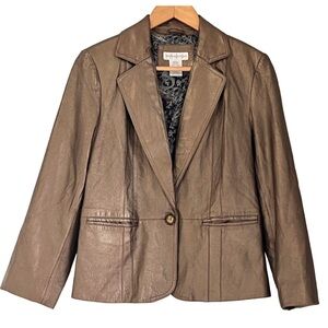 Worthington Women's Mettalic Gold Jacket Blazer Size Medium